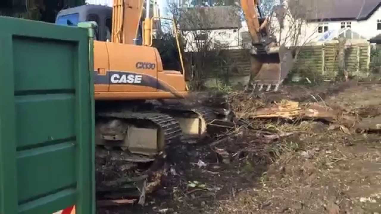 more work for site clearance in bath - image shows our jcb machine clearing an area for a new build